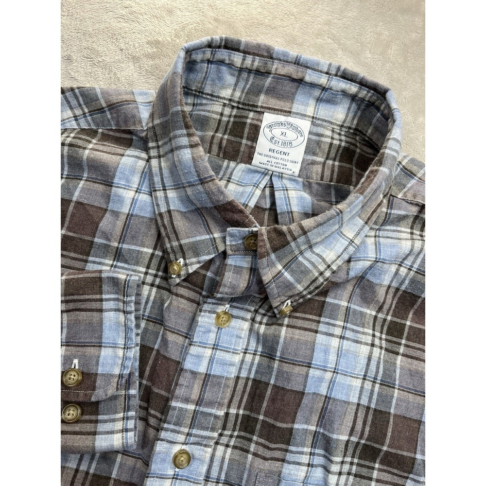 Brooks Brothers Regent Flannel Shirt Plaid Button Down Long Sleeve XL